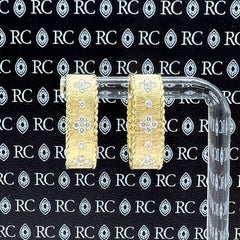 Roberto Coin Princess Collection Diamond 18kt YG Satin Square Hoop Earrings