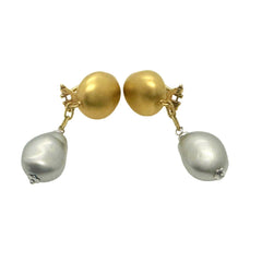 Roberto Coin Nugget Collection Drop Earrings Two-Toned 18kt Yellow & White Gold