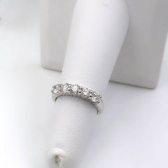 1.00 tcw Five Stone Ideal Cut Diamond Band Ring set in 14K White Gold