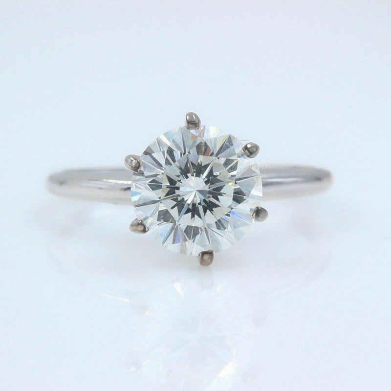 LEO DIAMOND Engagement Ring Round 2.00 cts I SI1 14k White Gold $30,000 Retail