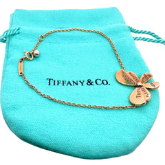 Return to Tiffany LOVE BUGS Collection Butterfly Chain Bracelet 18k RG & SS