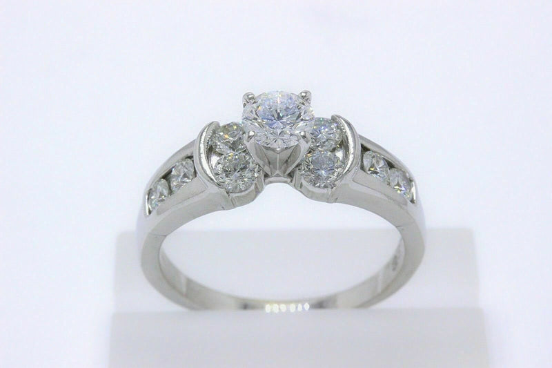 Leo Diamond Engagement Ring Round 1.77 tcw 14k White Gold $10,000 Value