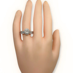 NEIL LANE Bridal Oval Diamond Halo Engagement Ring & Band Set 1.88 tcw