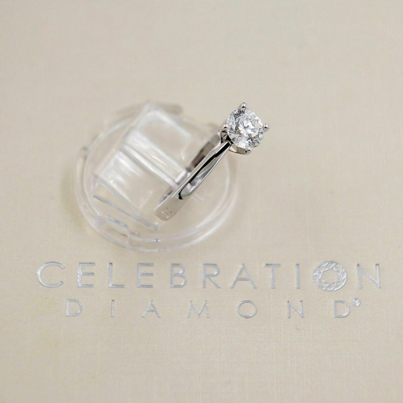 Celebration Diamond Engagement Ring Round 0.97 cts D SI2 18k White Gold $13,000
