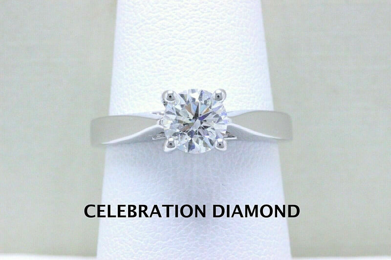 Celebration Diamond Engagement Ring Round 0.98 cts 14k White Gold