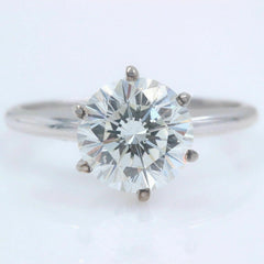LEO DIAMOND Engagement Ring Round 2.00 cts I SI1 14k White Gold $30,000 Retail