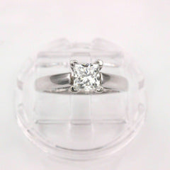Leo Diamond Engagement Ring Princess 0.72 ct H SI1 14k White Gold $5,900 Retail