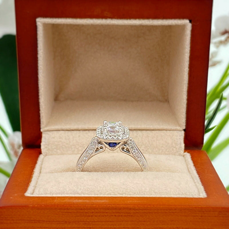 Vera Wang Collection 0.80 tcw Princess Diamond Double Frame Engagement Ring