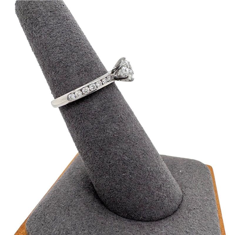 TIFFANY & CO. Round Diamond 0.80 tcw Channel Set Band Engagement Ring Platinum