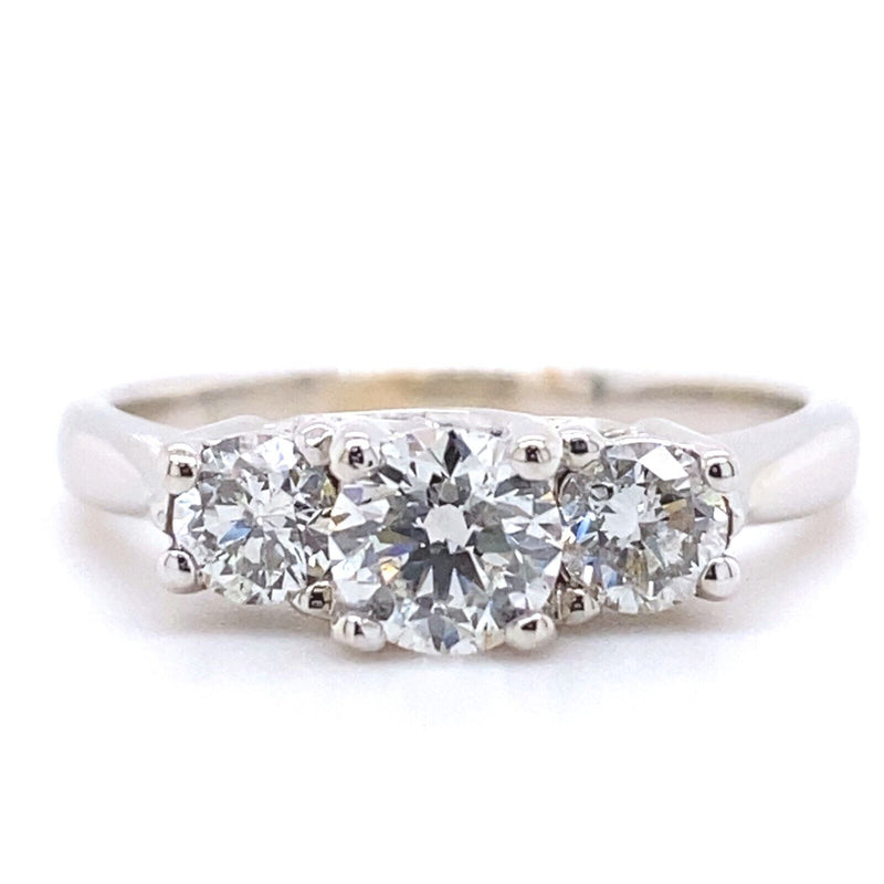 CELEBRATION Grand 3 Stone Past Present Future 1.00 tcw Diamond Engagement Ring