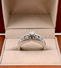 1.17 TCW Round Brilliant Diamond Engagement Ring 14K IGI Certified