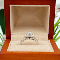 Vera Wang Love Collection 7/8 tcw Princess Diamond Double Frame Engagement Ring