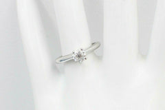 $3,500 Brilliant Star Round Diamond Engagement Ring 0.53 cts 14k White Gold