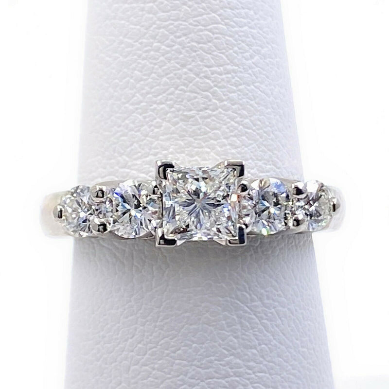Blue Nile Princess Diamond 1.36 tcw G VS1 Platinum Engagement Ring AGS