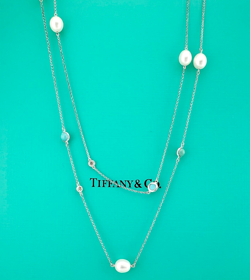 Tiffany & Co Sterling Silver Elsa Peretti Color by the Yard Sprinkle Necklace