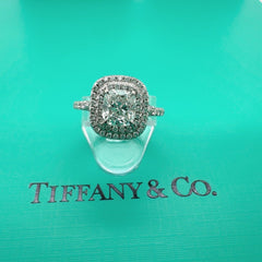 Tiffany & Co Soleste Cushion 1.03 cts E VVS1 Diamond  Engagement Ring Platinum