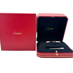 Cartier LOVE Small Model 18kt White Gold Bangle Bracelet Sz 17 Full Set