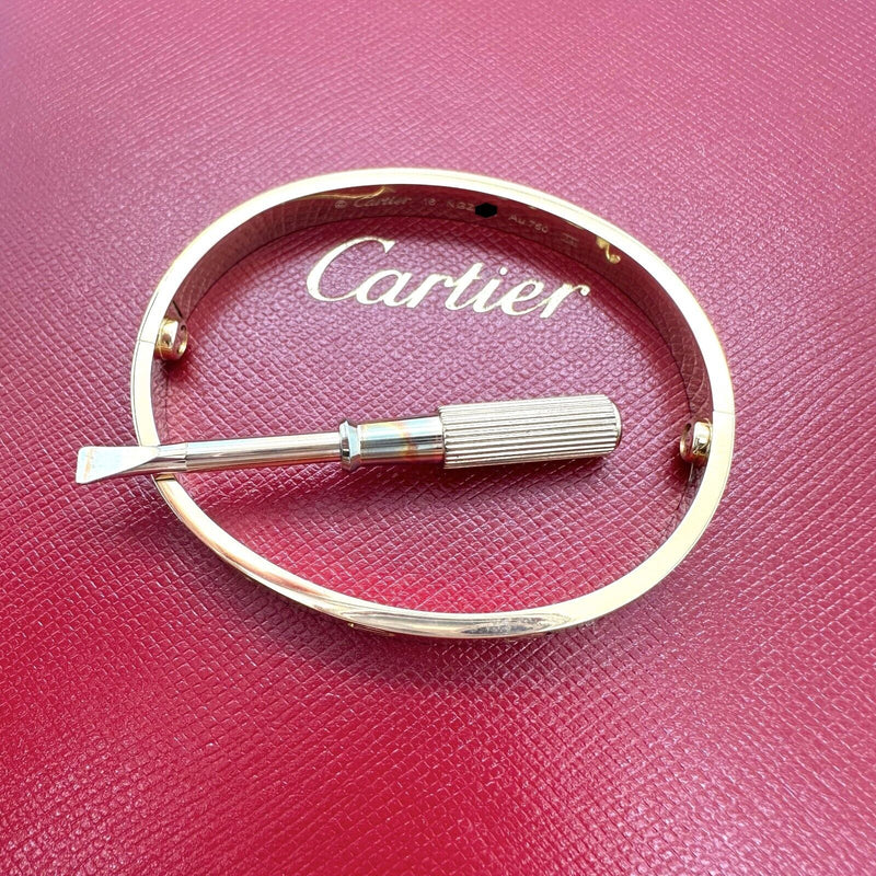 Cartier LOVE 18KT Pink Rose Gold  Bracelet Bangle SZ 16