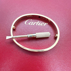 Cartier LOVE 18KT Pink Rose Gold  Bracelet Bangle SZ 16