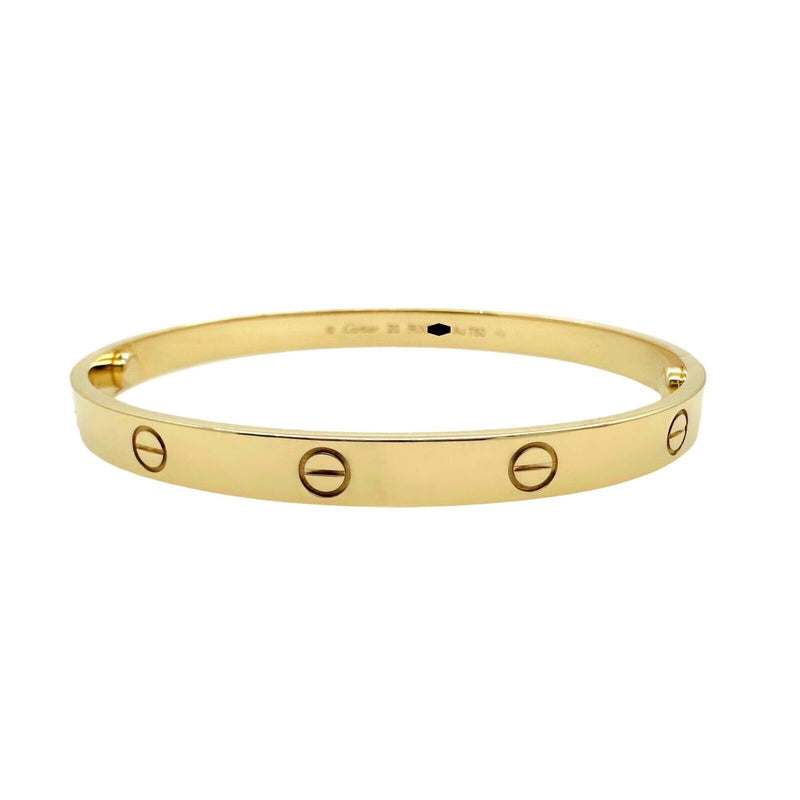 CARTIER LOVE Bracelet 18kt Yellow Gold Full Set Box COA SZ 20