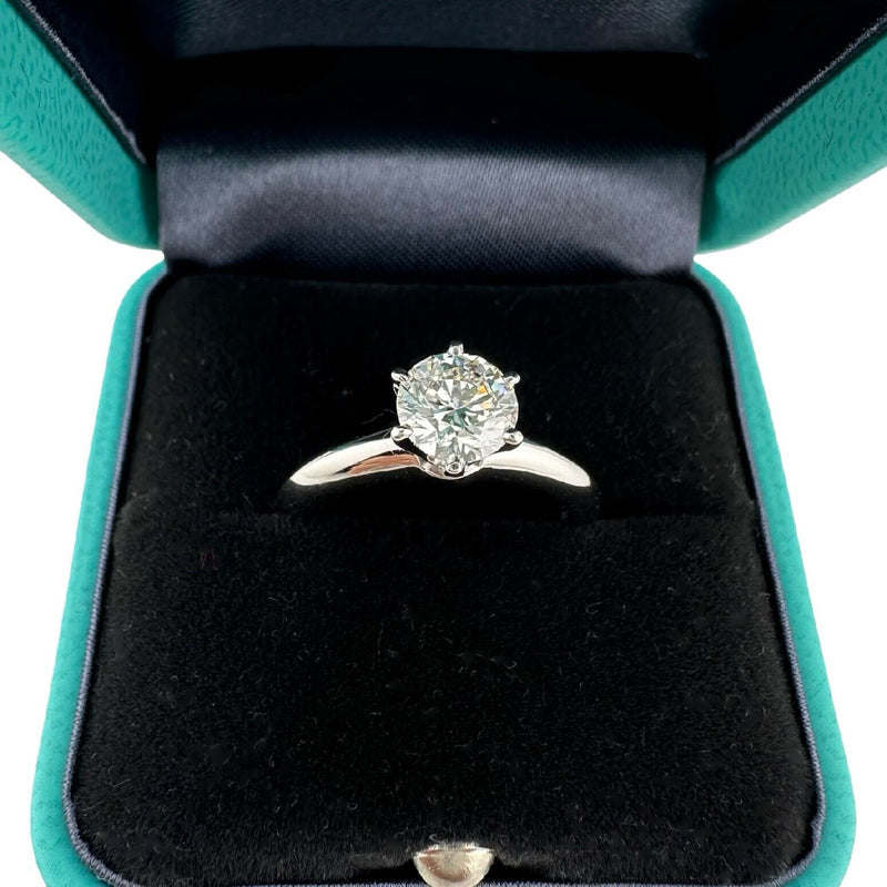 Tiffany & Co Platinum Diamond Engagement Ring Solitaire Round 0.83 ct I VS2