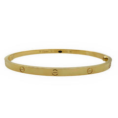 Cartier LOVE Small Model 18kt Yellow Gold Bangle Bracelet Sz 19