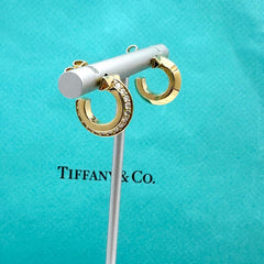 Tiffany & Co. T1 Diamond Hoop Earrings in 18kt Yellow Gold Extra Small