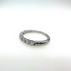 Tiffany & Co Forever Platinum Diamond Band Ring 3mm Half Circle Shared Prong