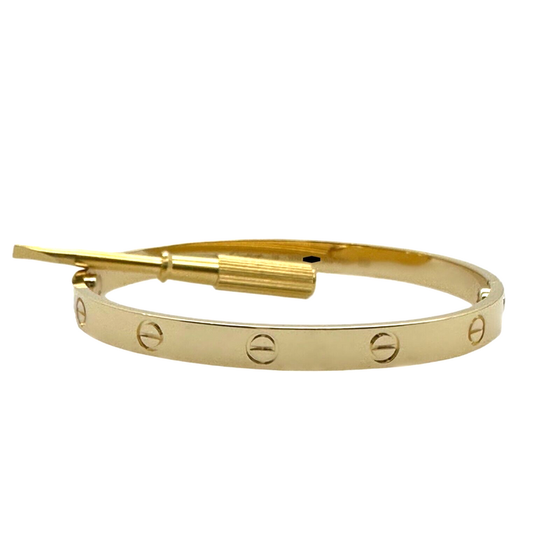 CARTIER LOVE Bracelet 18kt Yellow Gold Full Set Box COA SZ 19