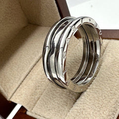 Bvlgari  B.Zero1 18k White Gold Three Band Wedding Band Ring Original Receipt