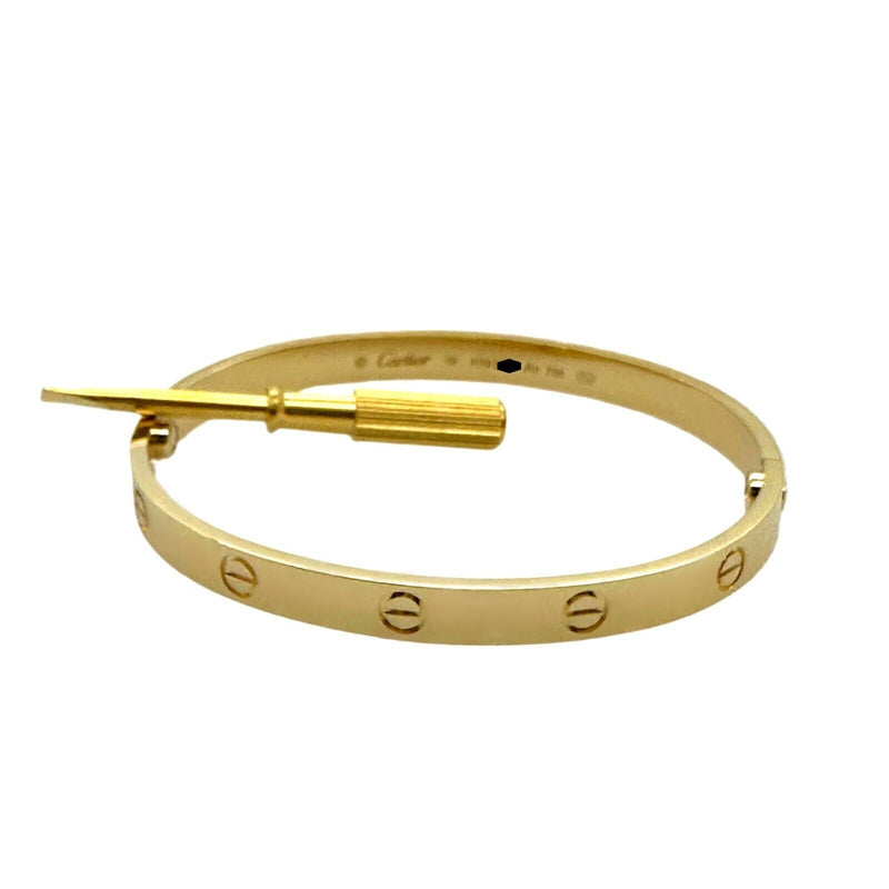 CARTIER LOVE Bracelet 18kt Yellow Gold Full Set Box COA SZ 19