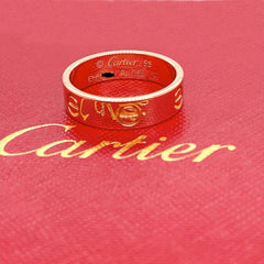 CARTIER 18kt Rose Gold Love Band Ring 5.5 MM Size 58