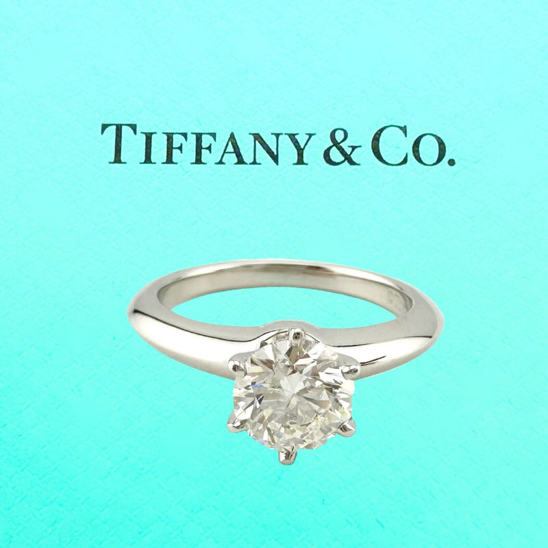 Tiffany & Co Platinum Diamond Engagement Ring Solitaire Round 0.83 ct I VS2