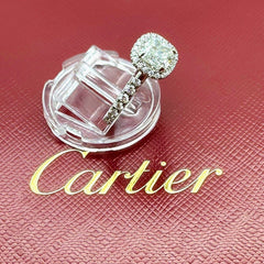 Cartier Destinee Cushion 1.15 cts H VS1 Halo Engagement Ring in Platinum