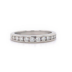 Tiffany & Co Half Circle 3 MM Round Diamond 0.33 tcw Wedding Band Ring Platinum