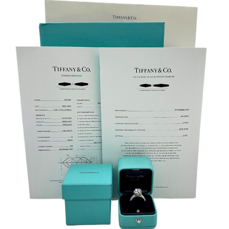 Tiffany & Co Schlumberger Buds Diamond Engagement Ring Round 1.68 cts G VS1