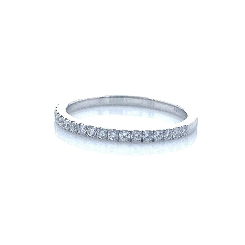 De Beers Platinum Diamond 0.20 TCW Classic Half Eternity Wedding Band RingPapers