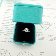 Tiffany & Co Platinum Engagement Ring Round Diamond Solitaire 1.64 cts I VVS1