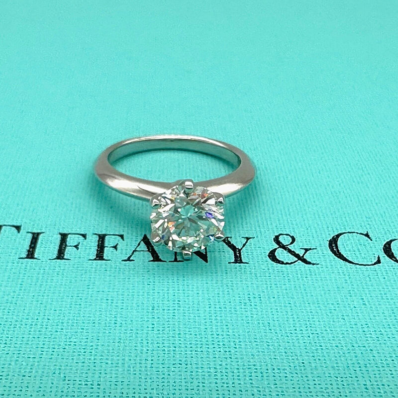 Tiffany & Co Platinum Round Diamond 1.60 cts I VS1 Solitaire Engagement Ring