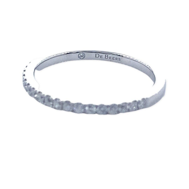 De Beers Platinum Diamond 0.20 TCW Classic Half Eternity Wedding Band RingPapers