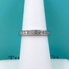 Tiffany & Co Half Circle 3 MM Round Diamond 0.33 tcw Wedding Band Ring Platinum