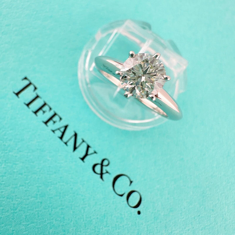 Tiffany & Co Platinum Diamond Engagement Ring Solitaire Round 0.83 ct I VS2