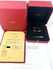 Cartier LOVE 18KT Pink Rose Gold Bracelet Bangle Size 15 COA Receipt Boxes