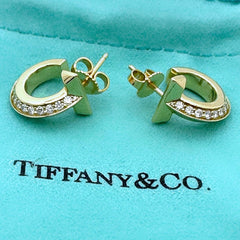 Tiffany & Co. T1 Diamond Hoop Earrings in 18kt Yellow Gold Extra Small