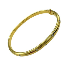 Tiffany & Co ETOILE 18K Yellow Gold Platinum Diamond Bangle Bracelet