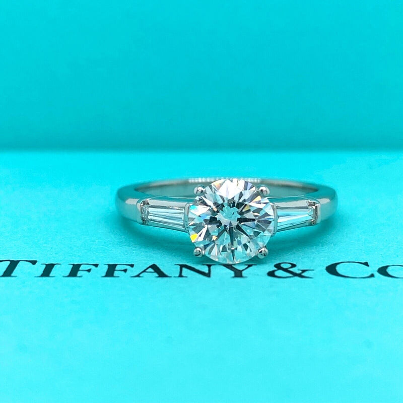 Tiffany Co Diamond Engagement Ring Round Cts G VVS2 Three