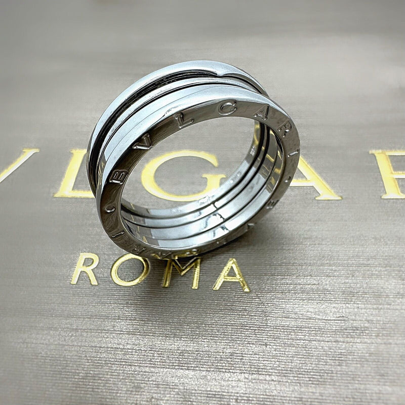 Bvlgari  B.Zero1 18k White Gold Three Band Wedding Band Ring Original Receipt