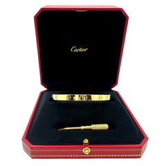 CARTIER LOVE Bracelet 18kt Yellow Gold Full Set Box COA SZ 20