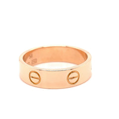 CARTIER 18kt Rose Gold Love Band Ring 5.5 MM Size 58