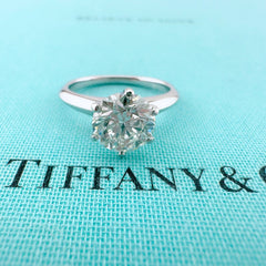 Tiffany & Co Platinum Engagement Ring Round Diamond Solitaire 1.64 cts I VVS1